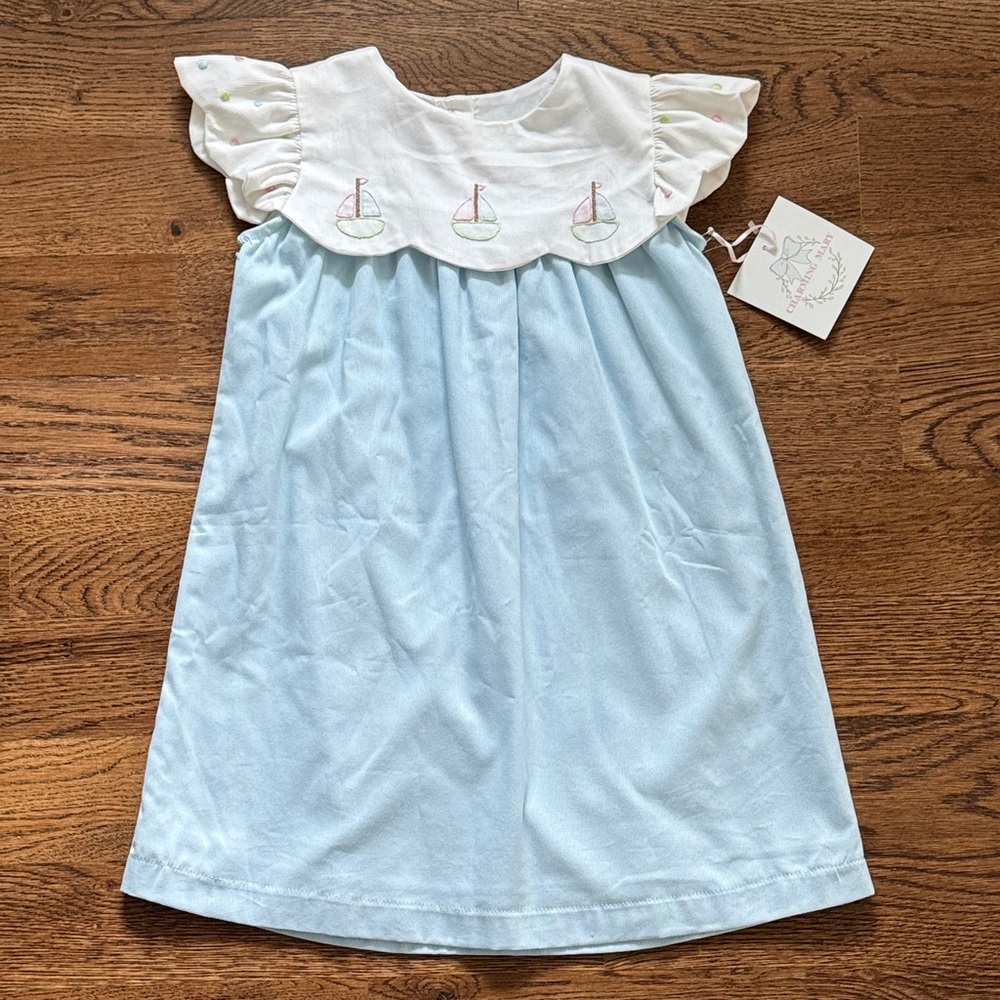 Charming Mary Sailboat Embroidered Dress New With Tags